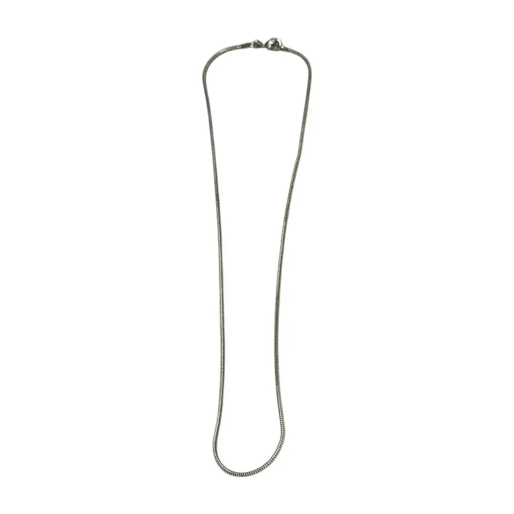 Silver Tone Snake Chain Necklace 18 Inch Layering Chain Lobster Clasp - Picture 3 of 5